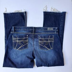 Cruel Cora Quality Denim Cotton Low Rise Bootcut Dark Wash Jeans Women's 15